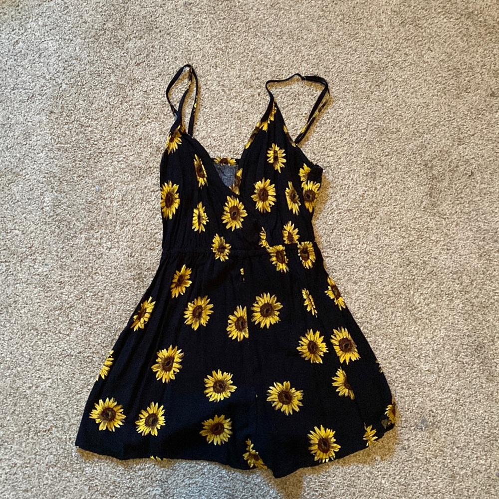 Zaful black sunflower romper in size small!